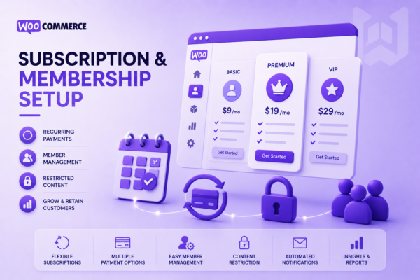 woocommerce subscription and memebership setup