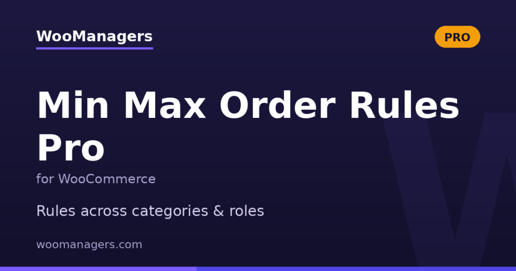 Min Max Order Rules Pro for WooCommerce